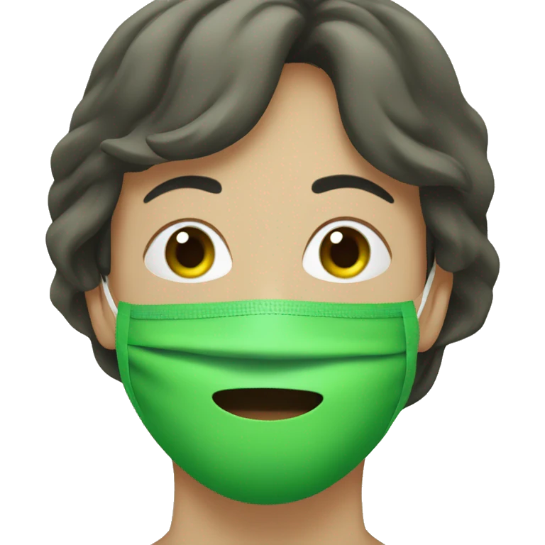 A face with a green face mask on emoji