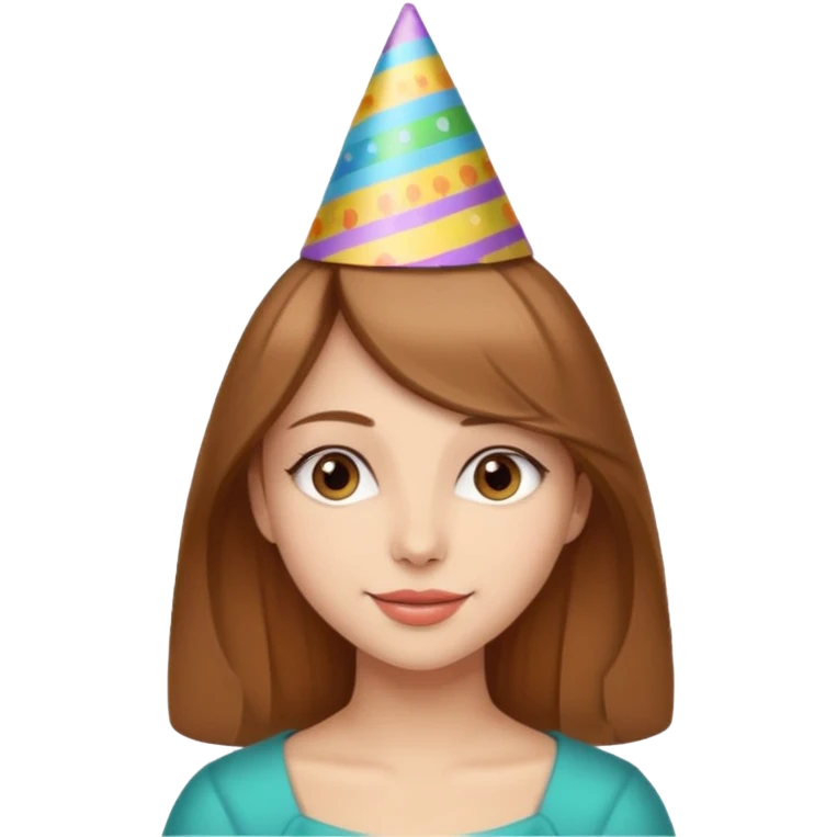 یه دختر زیبا با موهای روشن قهوه ای که تولدشه و اسمش نیلوفر است emoji