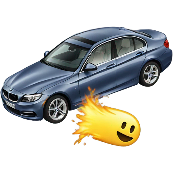 BMW getting hit by Mercedes emoji