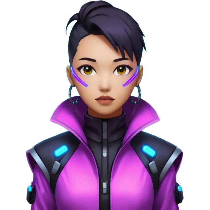 minh sex in futuristic nein lights cyberpunk city emoji