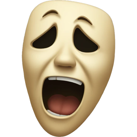 Scream crying behind smiling mask  emoji