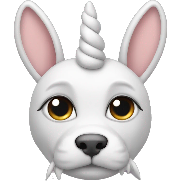unicorn with bunny ears cat nose, horse tail, dog eyes emoji