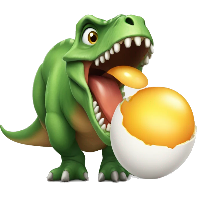 Dinosaur eating egg emoji