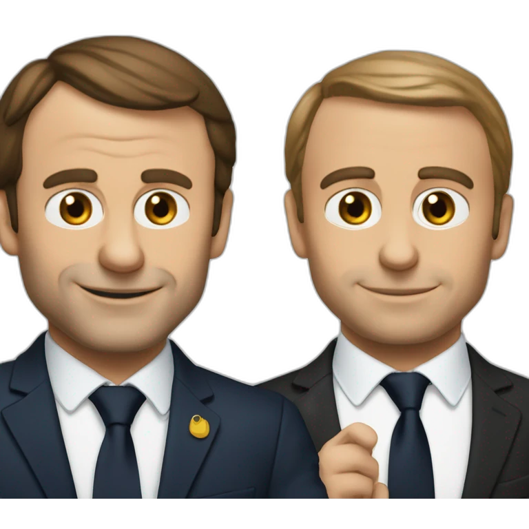 Macron et Zemour se sert la main emoji