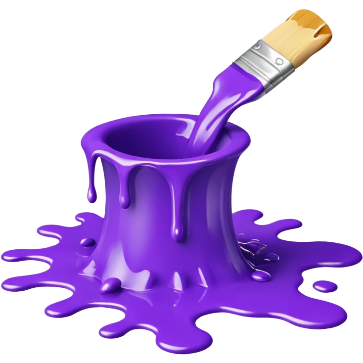 paint splatter, spilled paint, purple color. emoji