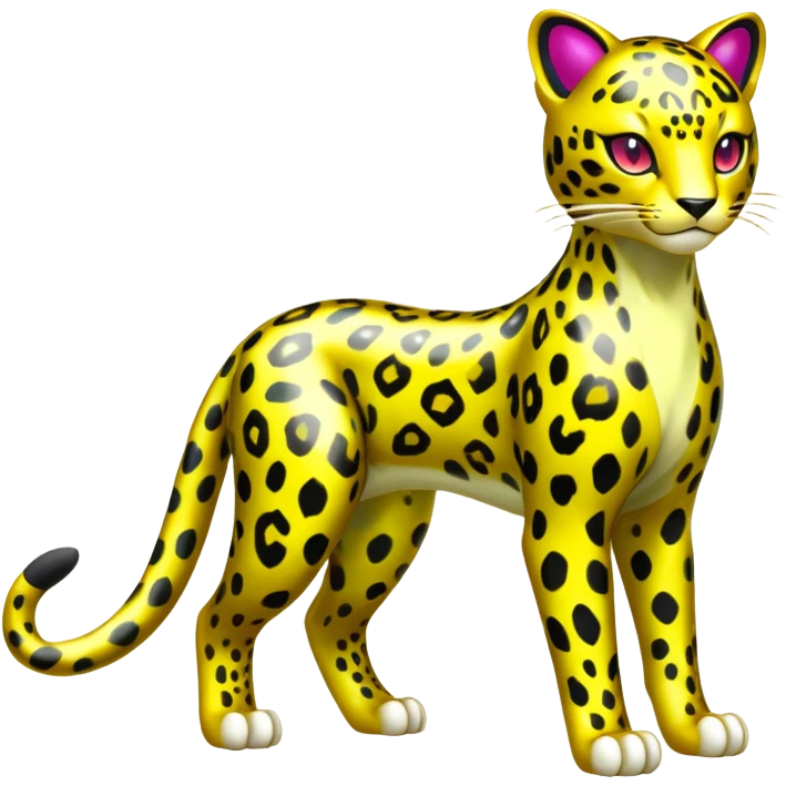 Shiny Elemental Exotic Liepard-Delcatty-Pokémon-Fakémon-hybrid-creature (full body) emoji