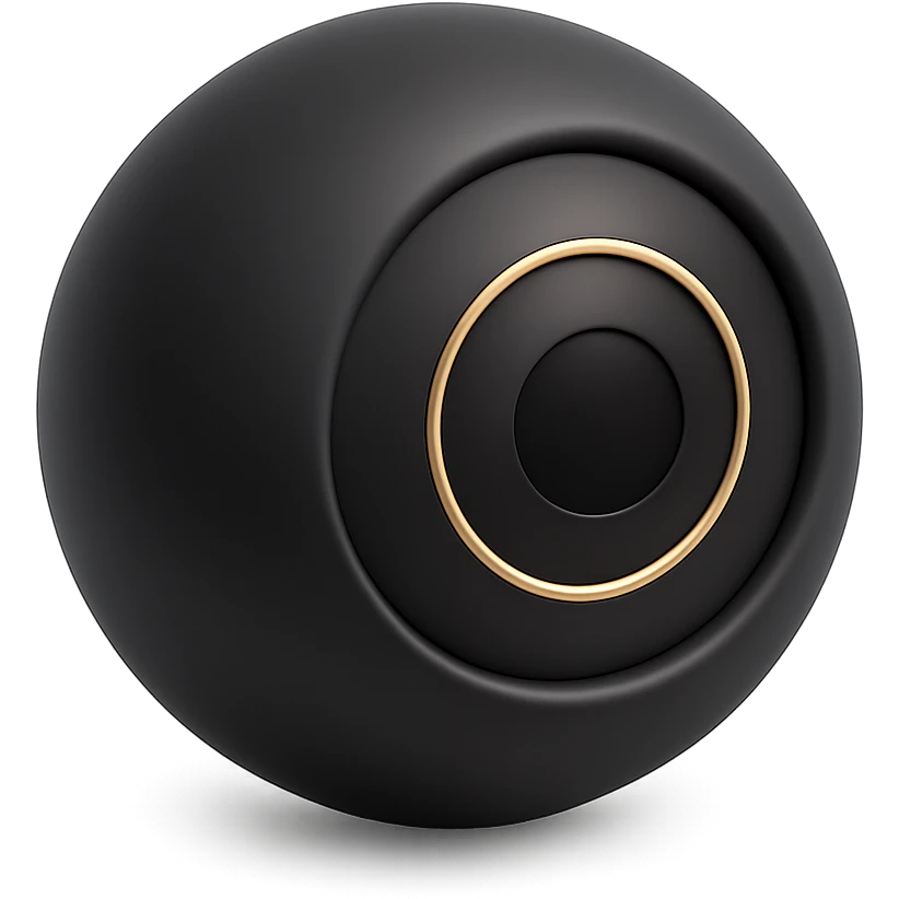 black themed eyeball, modern and minimal, with a smooth finish and faint highlights emoji