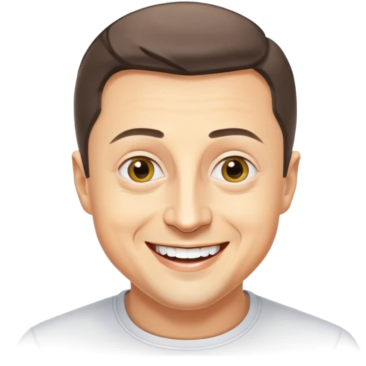photorealistic Vladimir Zelensky is delighted emoji