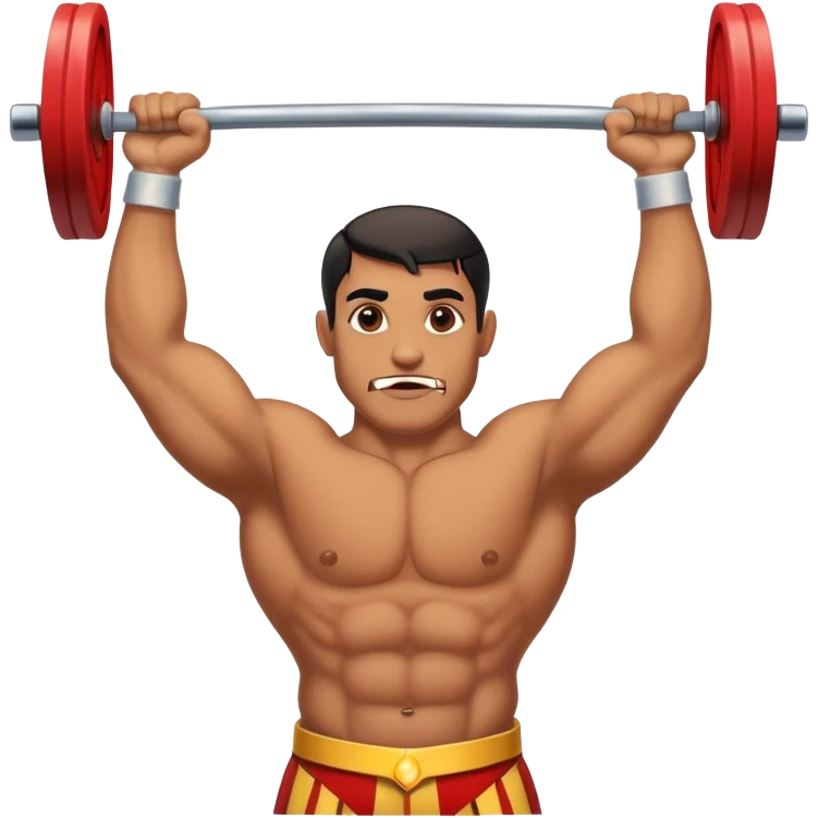 Vintage Circus strong man holding up barbell emoji