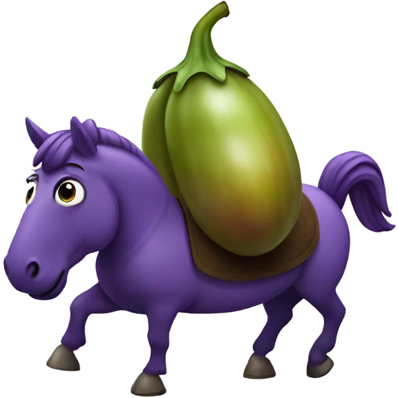 Eggplant on a horse emoji