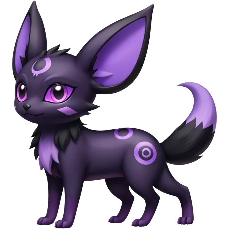 Noibat-Umbreon-Espeon-hybrid, full body, special markings emoji