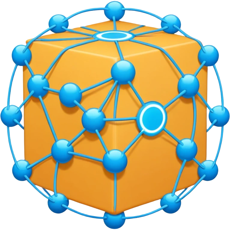 circular network with packages as nodes at intersections emoji