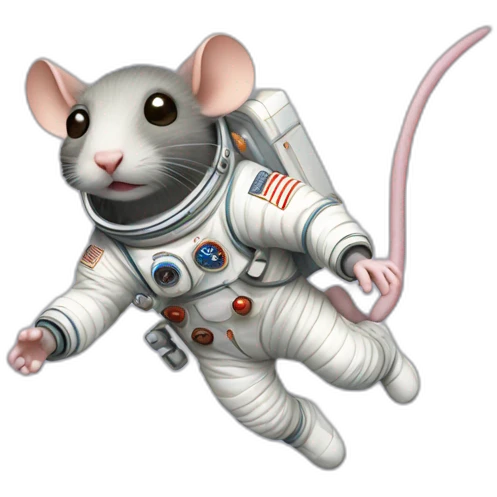 astronaut rat levitating emoji