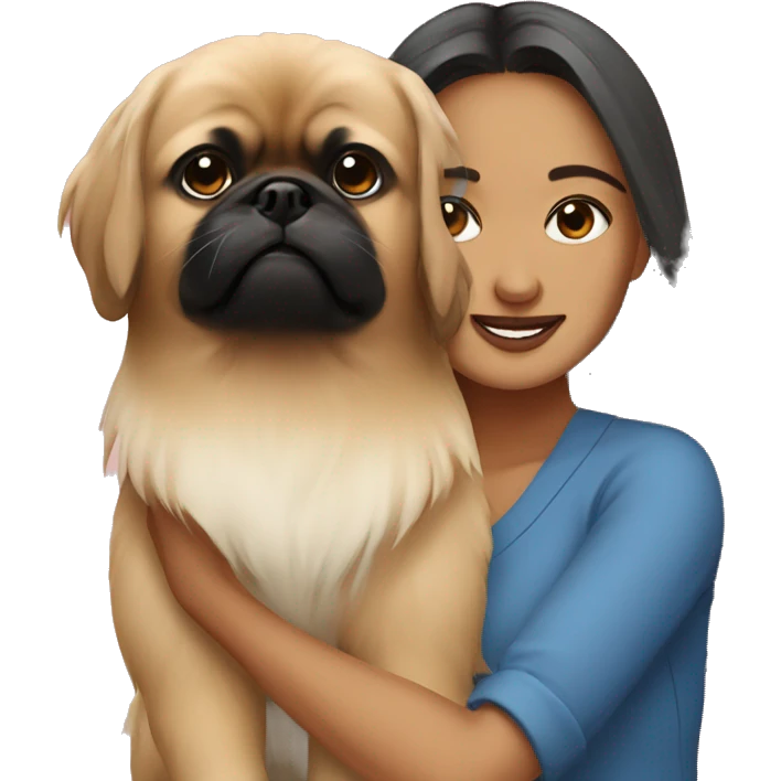 Women with Pekingese emoji
