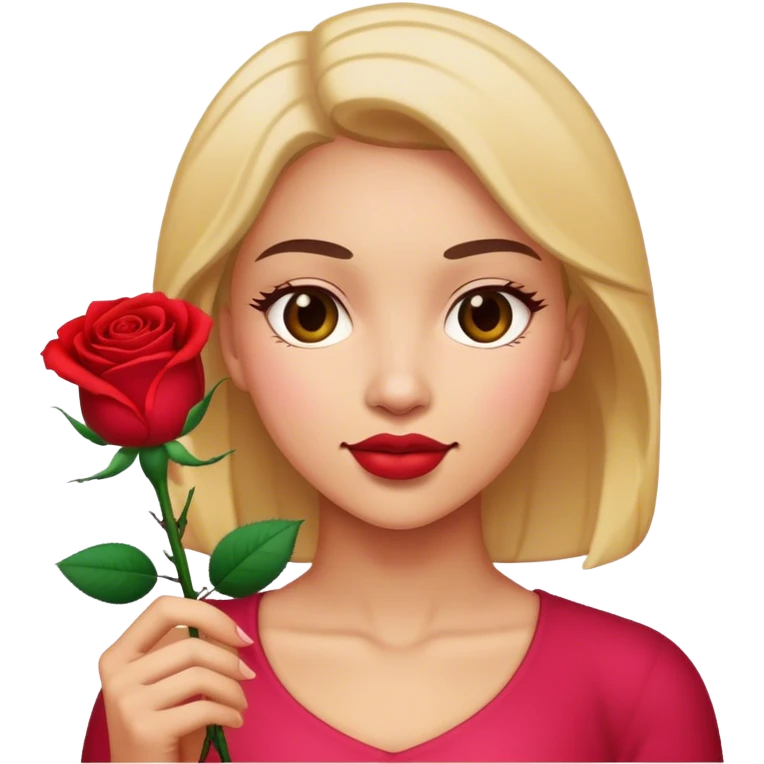 woman with rose emoji