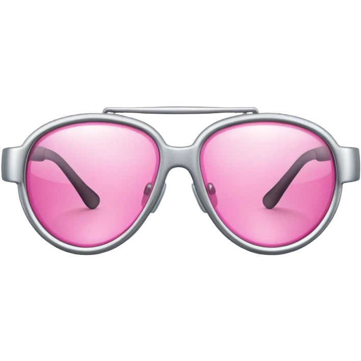 pink lens safety glasses with reflective silver frame, industrial protection emoji