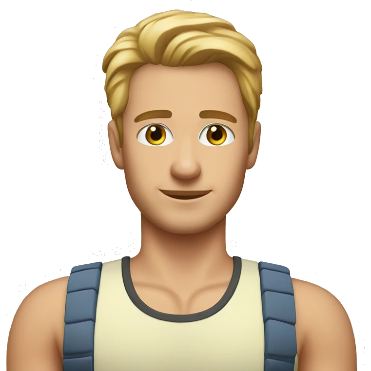 One caucasian wellness headshot wearing tanktop emoji