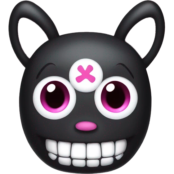 Kuromi with pink skull  emoji
