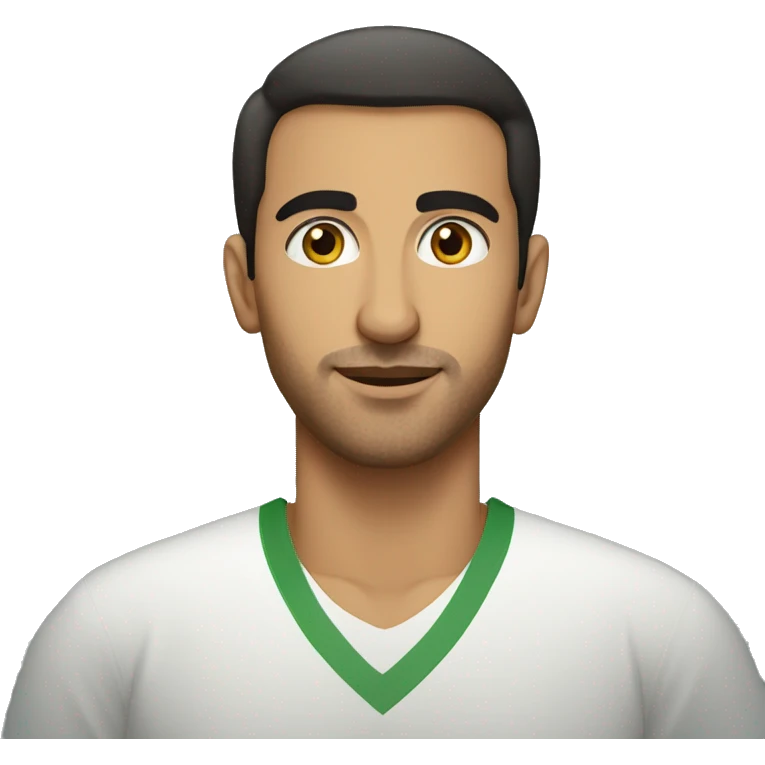 tall algerian men with brown eyes wearing the algerian shirt emoji
