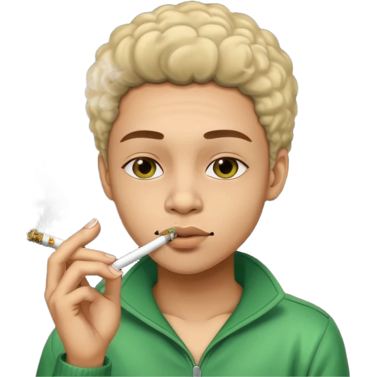 Light skin stripper smoking weed emoji