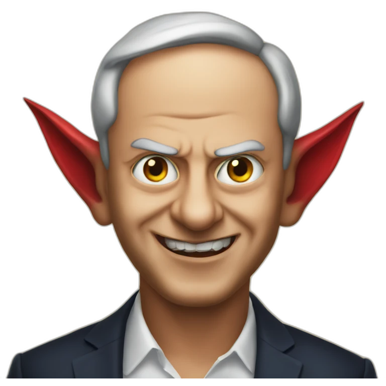 Netanyahu as a devil emoji