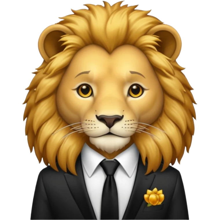 lion black tie emoji