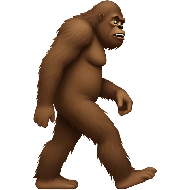 Bigfoot walking and crying emoji