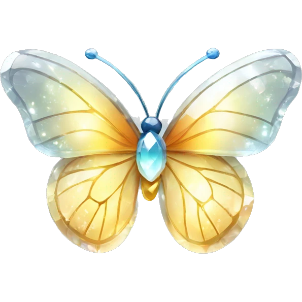 Shiny sparkly glass crystal butterfly emoji