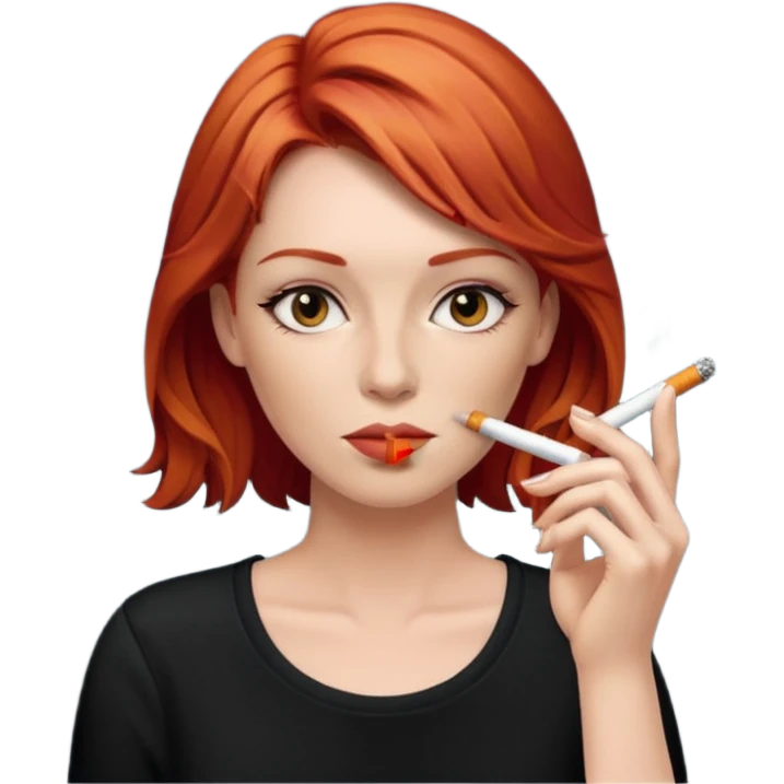 femme rousse qui fume emoji