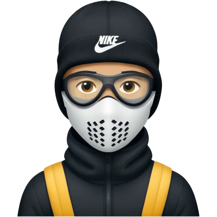 Person with Nike ski mask on emoji