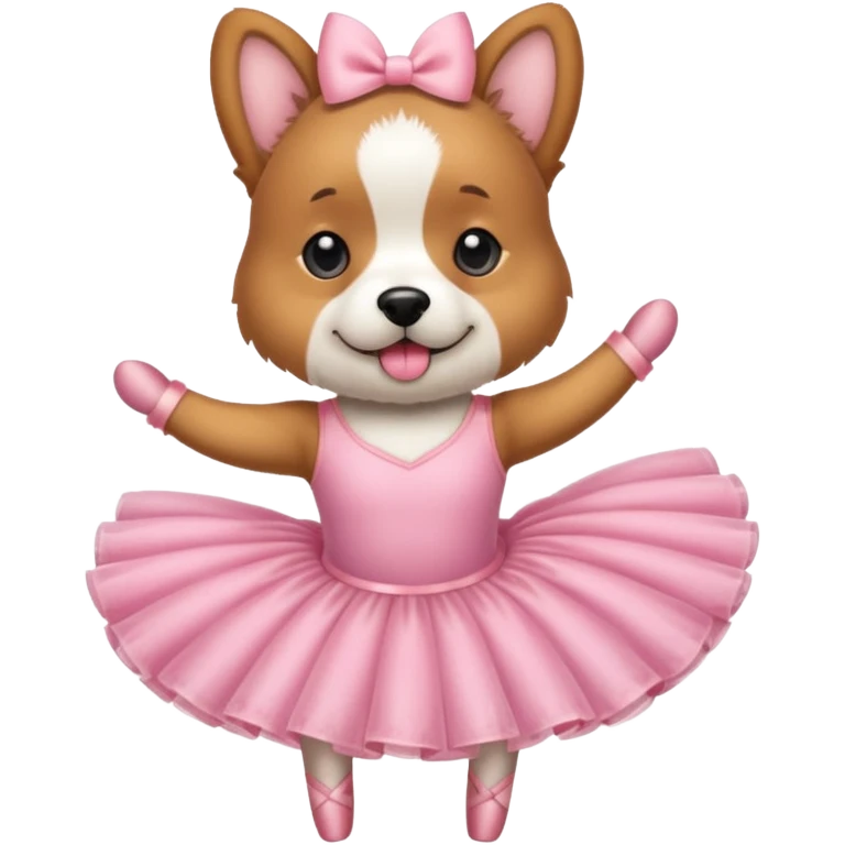 Dog wearing a cute pink ballerina dress  emoji