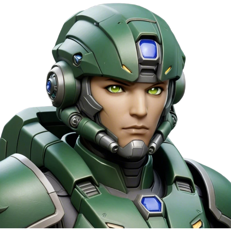Cinematic Realistic StarCraft Terran Marine Portrait, depicted with rugged determination and futuristic military precision. Clad in advanced, intricately detailed tactical armor in consistent dark green and grey hues, his steely eyes and determined features exude unwavering resolve. Rendered with lifelike texture and dynamic, high-contrast lighting, high shine, noble and disciplined, capturing the essence of a legendary Terran Marine poised for interstellar battle. emoji