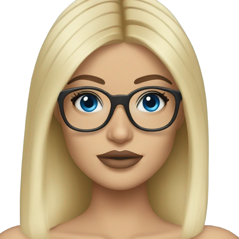 blonde kylie jenner with blue eyes and glasses  emoji