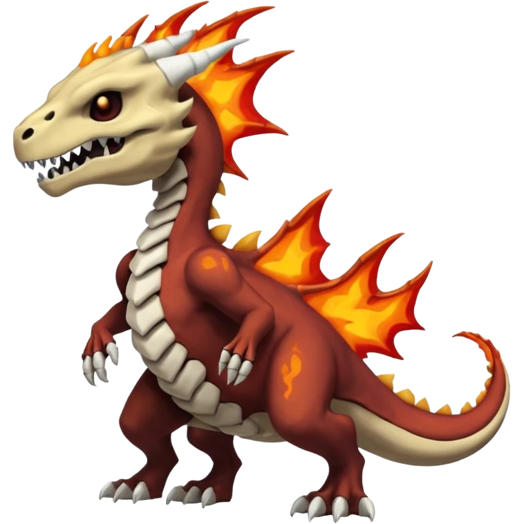 Skeletal Elemental Hot Cool Badass Fiery Volcanic Cubone-Salandit-Marowak-Duskull-dragon emoji