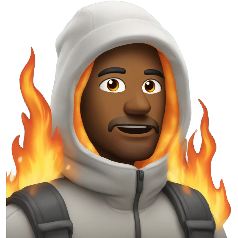 Guy on fire in the snow  emoji