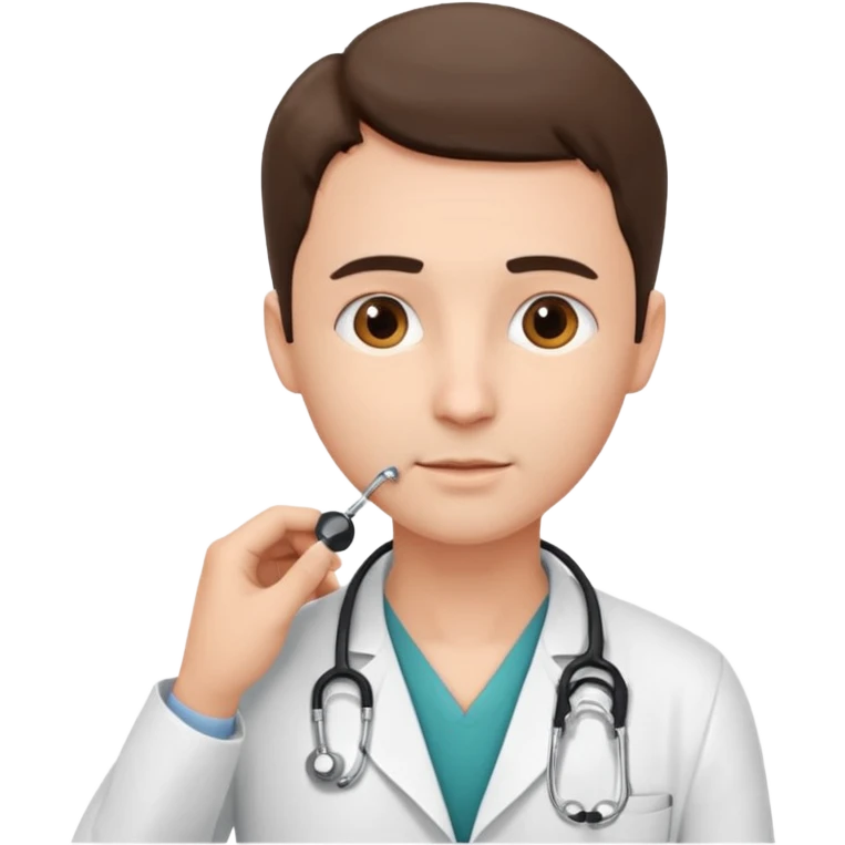 medico examinando pescoço de paciente emoji