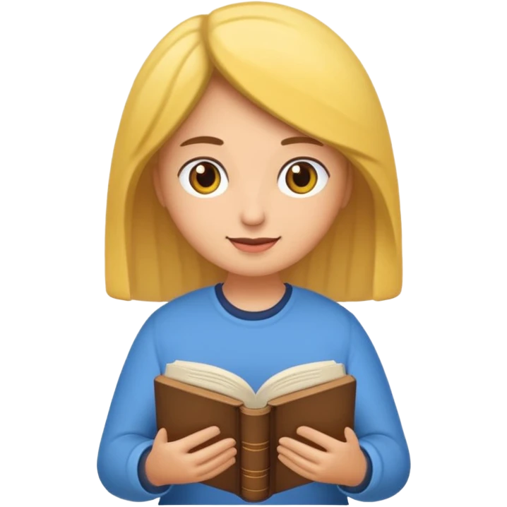 Chica linda leyendo la biblia emoji