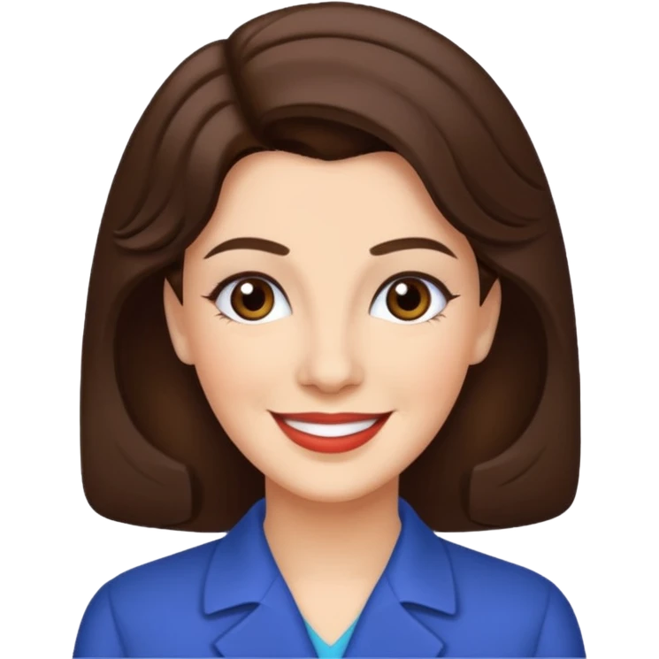 Maxene Andrews with dark brown hair emoji