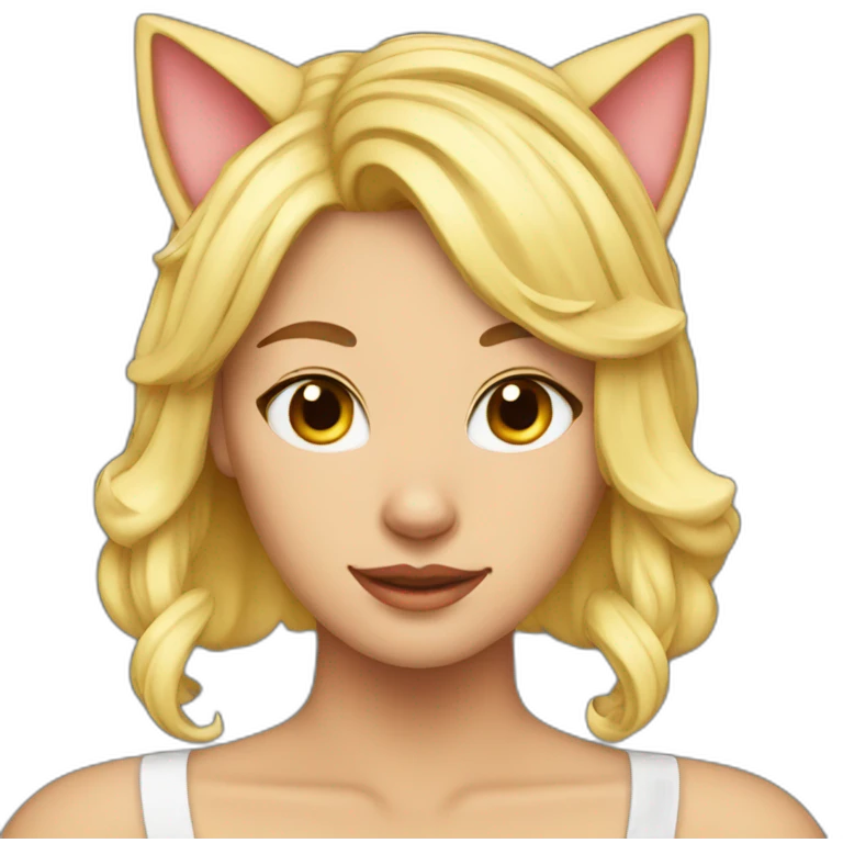 sexy blonde cat ears emoji