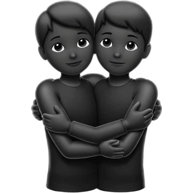 A hug emoji, but gender-neutral. A silhouette. emoji
