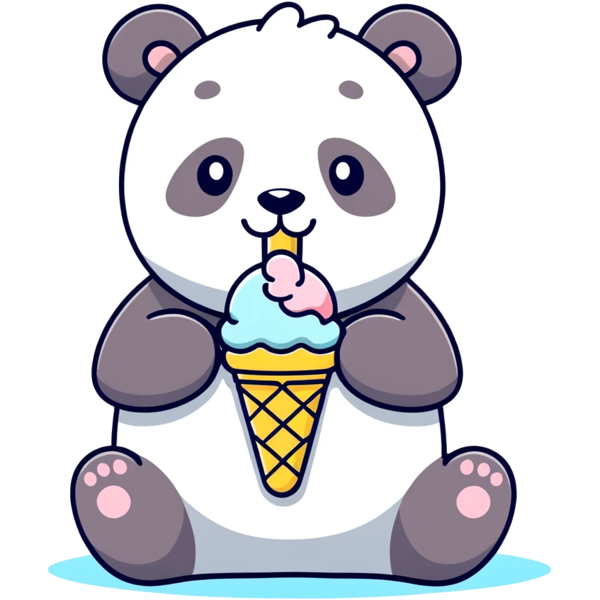 Panda Express eating ice cream emoji