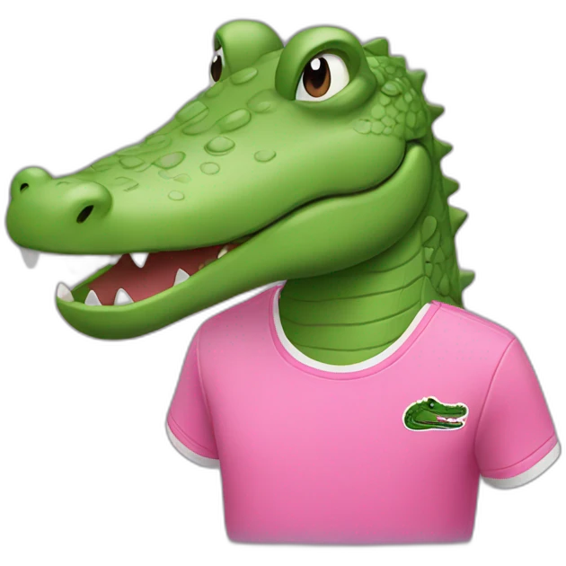 Crocodile with pink Lacoste tshirt emoji