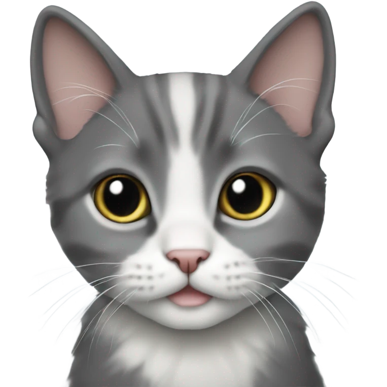 adorable grey tuxedo christmas kitten emoji