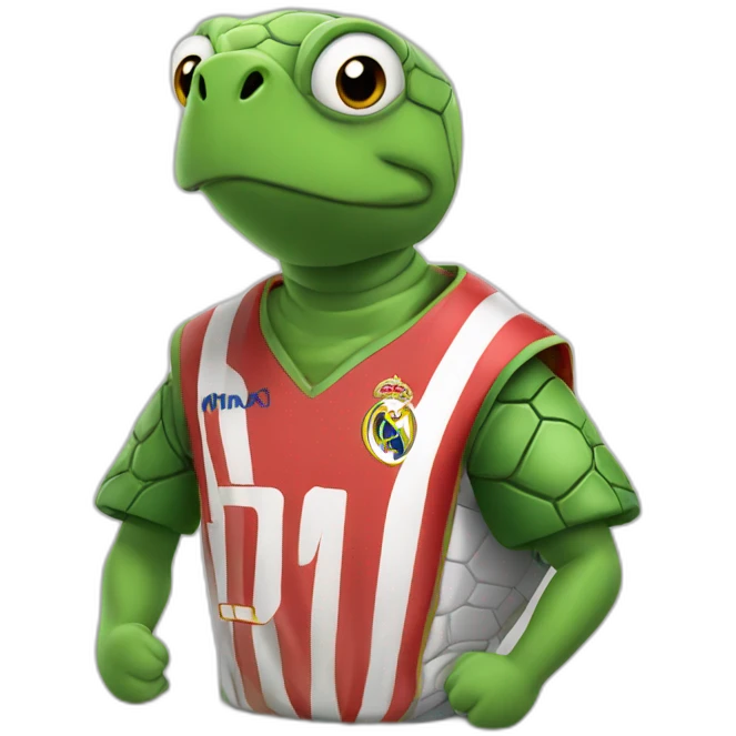 Tortue avec maillot du réal madrid emoji
