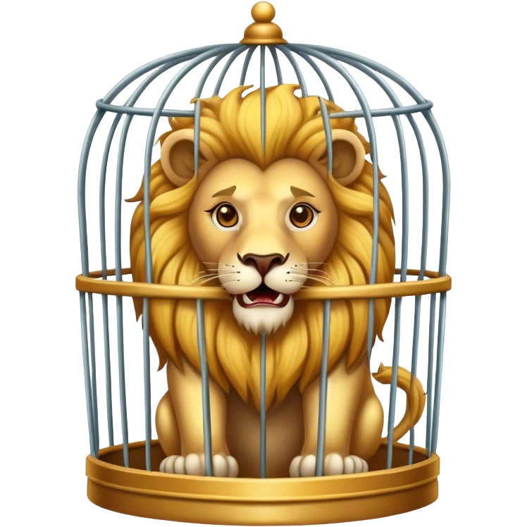 Vintage circus lion in cage emoji
