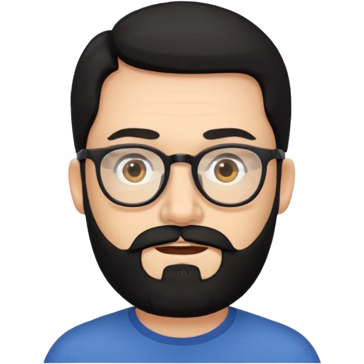 man with black beard and eyeglass emoji