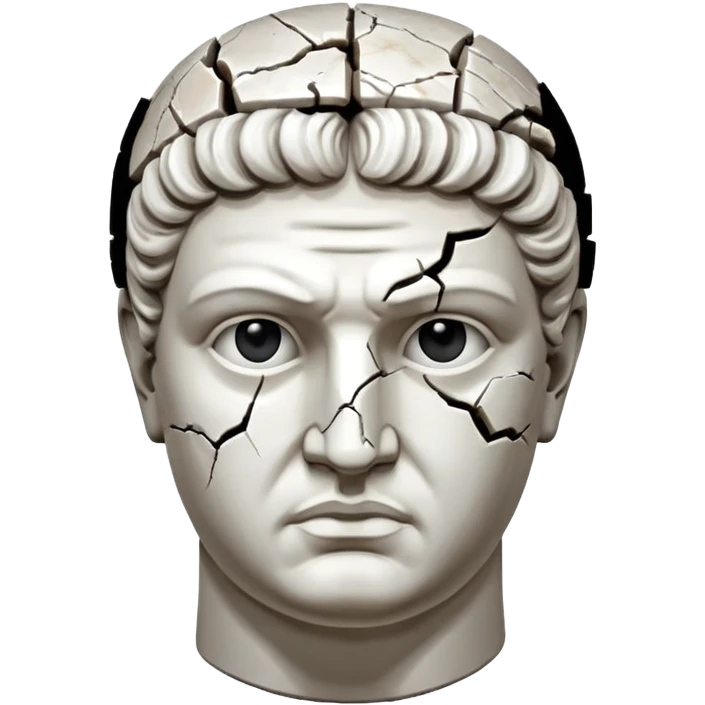 greek statue head with one part broken  emoji