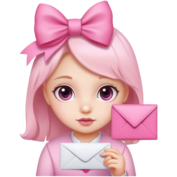 Babygirl pink mail with a pink bow  emoji