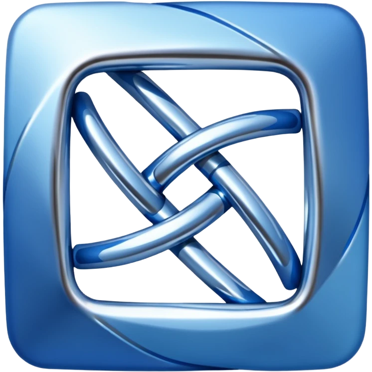 Blue twisted square emoji