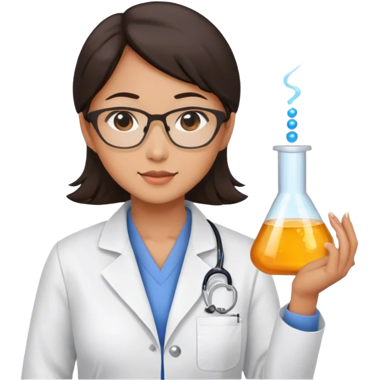 Asian chemistry teacher women, emoji